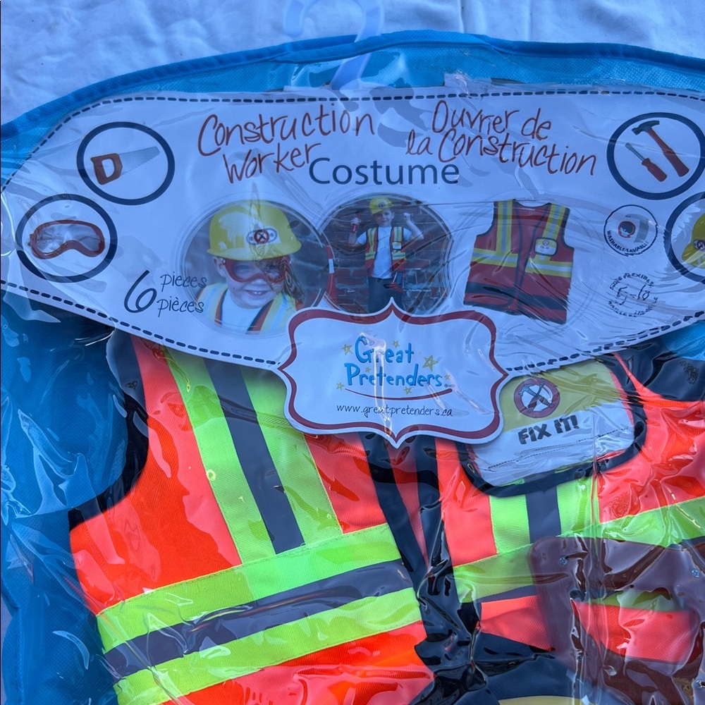 Kids Construction Worker Costume Set - Yellow and Orange - Picture 3 of 6